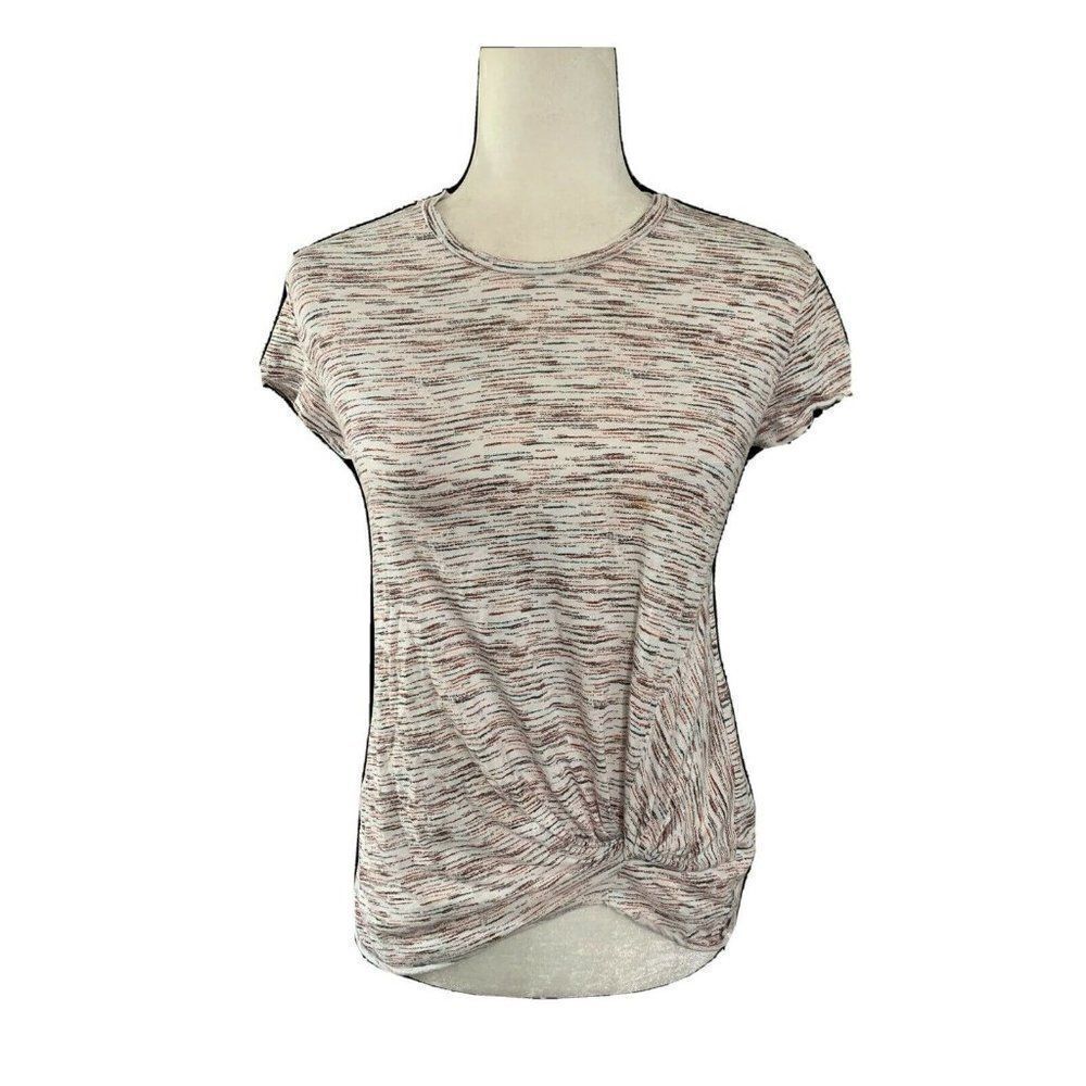 stateside womens white green red Crew Neck short sleeve top t shirt xs